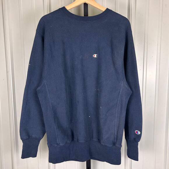Champion Reverse Weave XL 90s Navy Blue Basic Heavyweight Crewneck - Picture 1 of 6